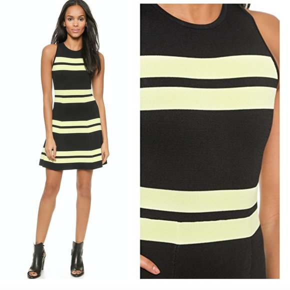 A.L.C. striped Pippa knit dress fit & flare - Picture 1 of 10